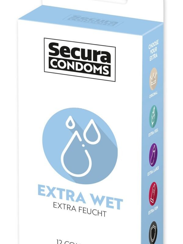12 préservatifs extra lubrifiés en latex 53 mm
