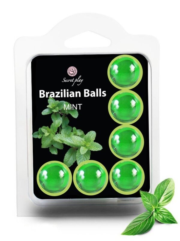 6 boules de massage à l'huile saveur menthe
