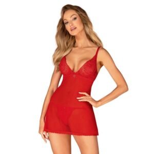 Babydoll Chilisa rouge à pendentif cœur – Obsessive