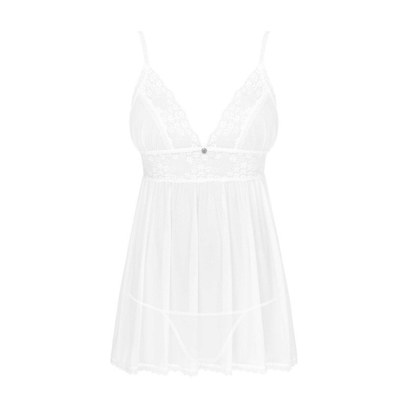 Babydoll Heavenlly blanc en dentelle florale