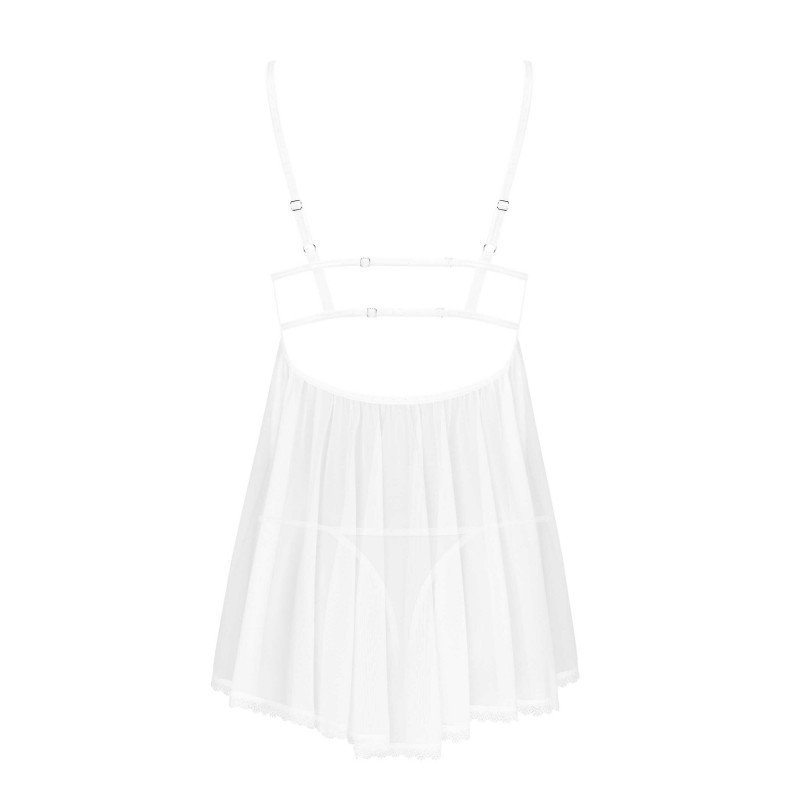 Babydoll Heavenlly blanc en dentelle florale