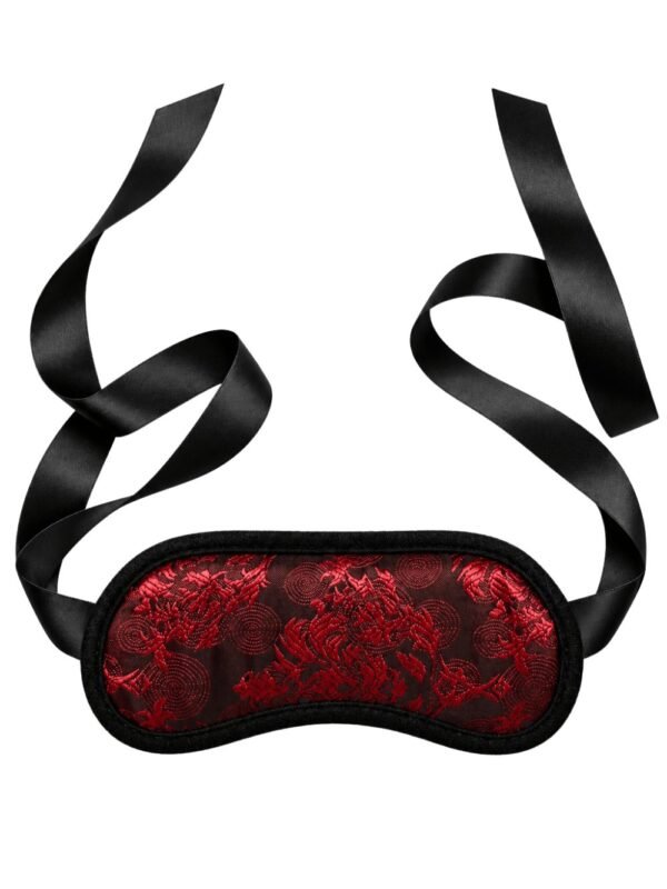Bandeau yeux motif japonais rouge et noir