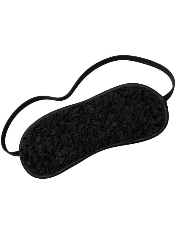 Bandeau yeux noir à fleurs en relief