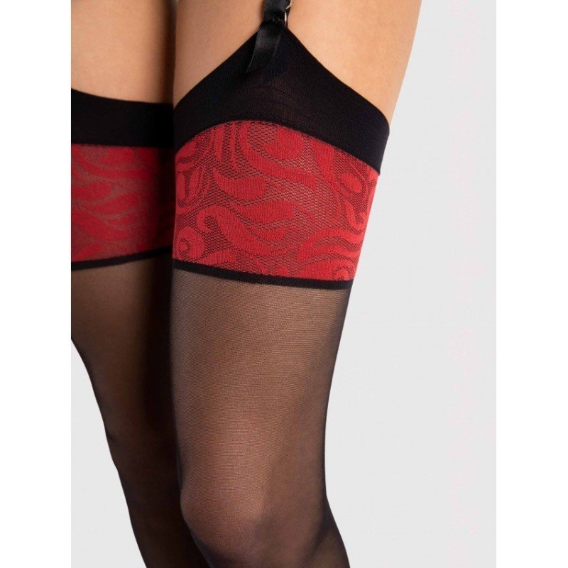 Bas à couture sexy noirs à jarretière