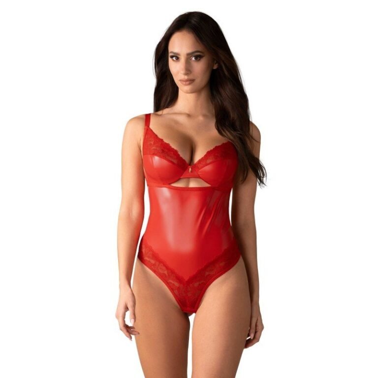 Body Aliosa rouge dentelle et jarretelles – Obsessive