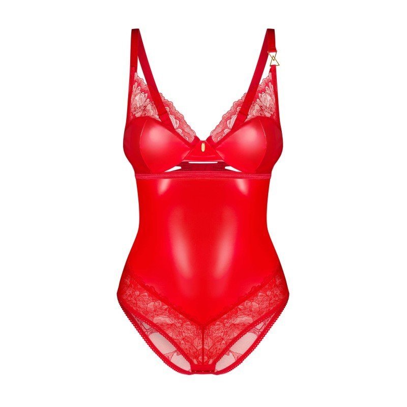 Body Aliosa rouge dentelle et jarretelles – Obsessive