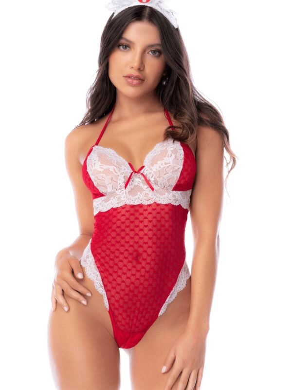 Body infirmière noir maille et dentelle – Mapalé