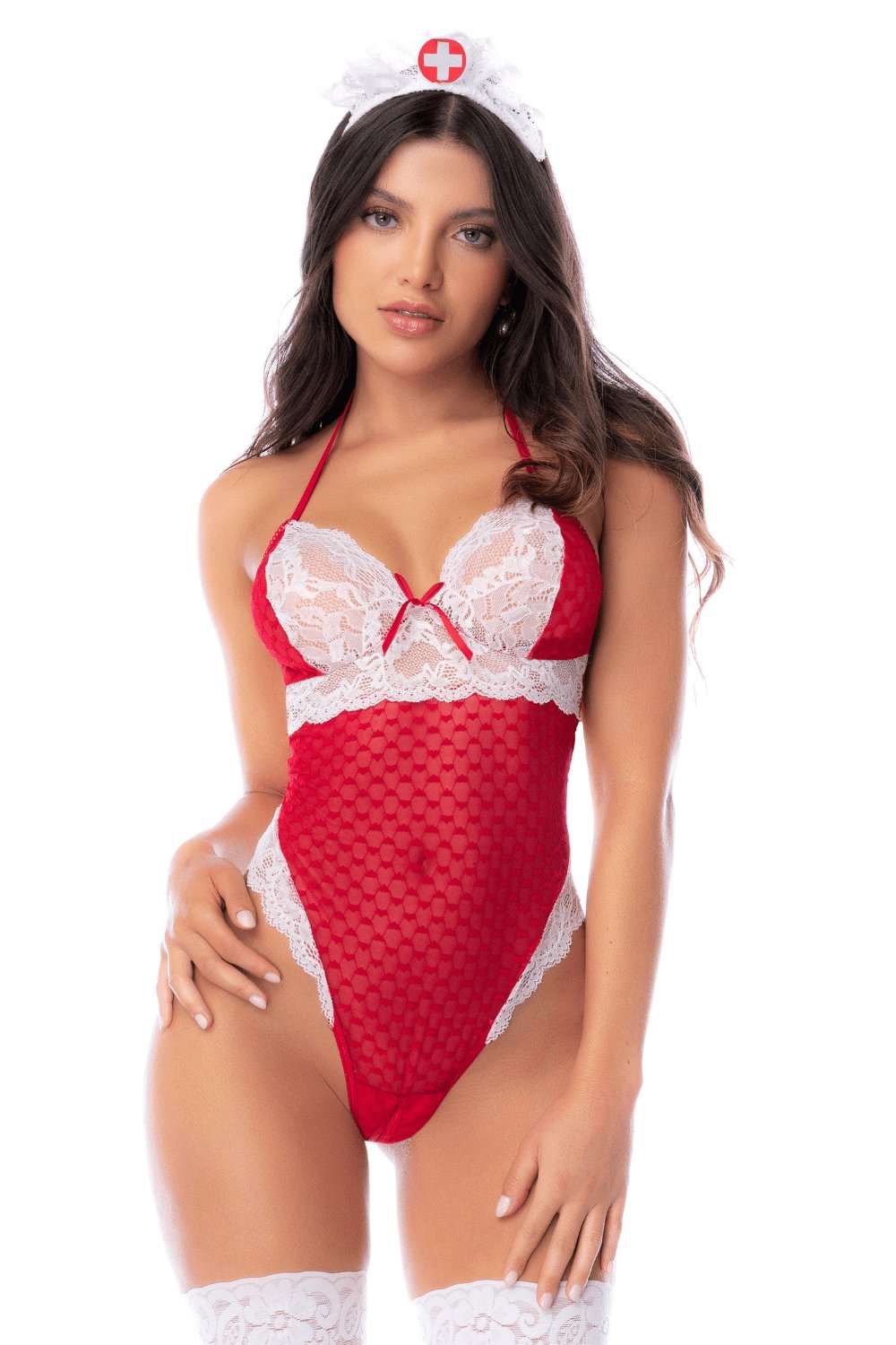 Body infirmière noir maille et dentelle – Mapalé