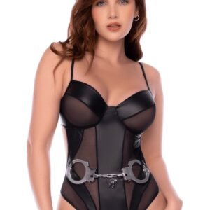 Body policier résille et wetlook, menottes – Mapalé