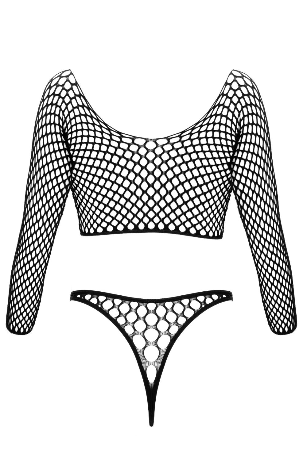 Body string résille grosse maille Fantasy noir – Cottelli