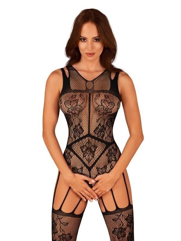 Bodystocking sexy F239 noir à lanières – Obsessive