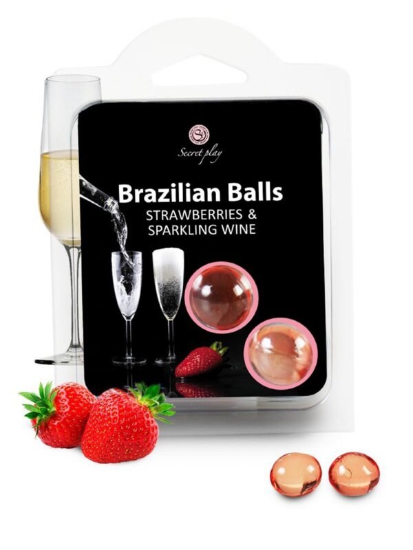 Boules de massage à l'huile fraise vin pétillant