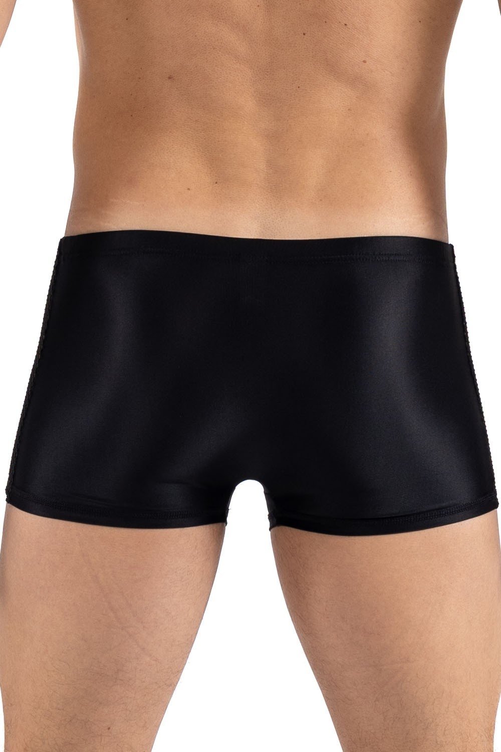Boxer noir sexy homme à côtés en résille brodée