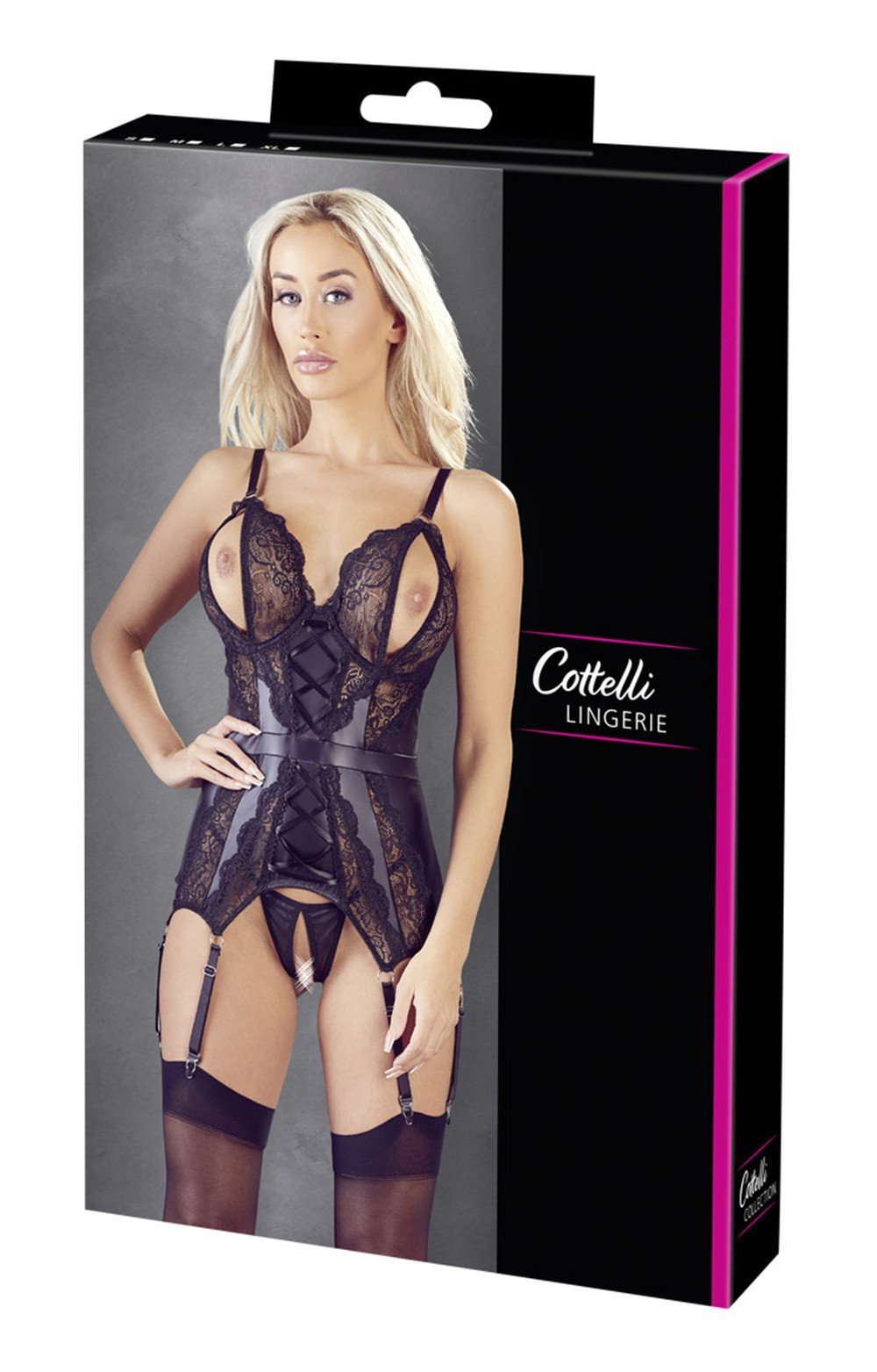Bustier sexy noir à jarretelles amovibles