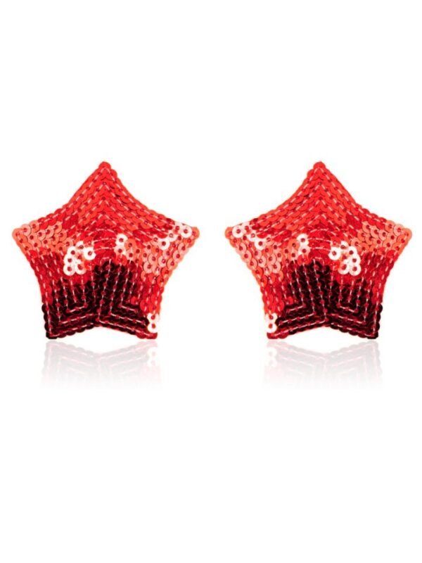 Cache-seins sexy étoile à sequins rouges