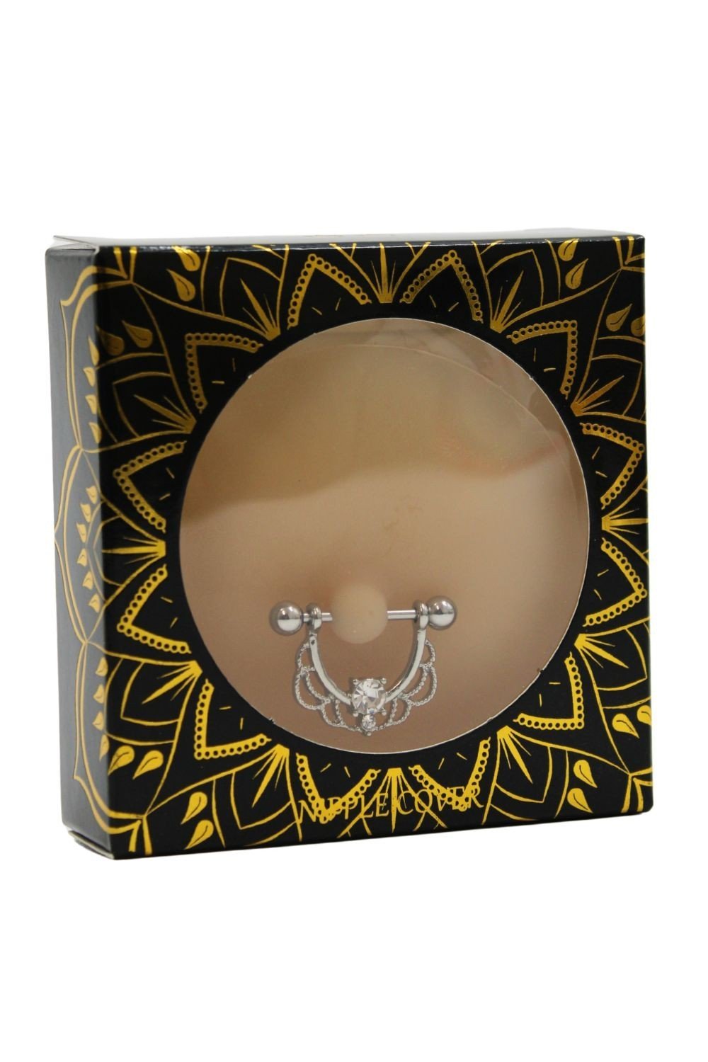 Cache-tétons sexy faux piercing anneau peau claire
