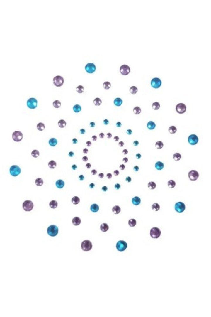 Cache-tétons sexy strass bleus et violets