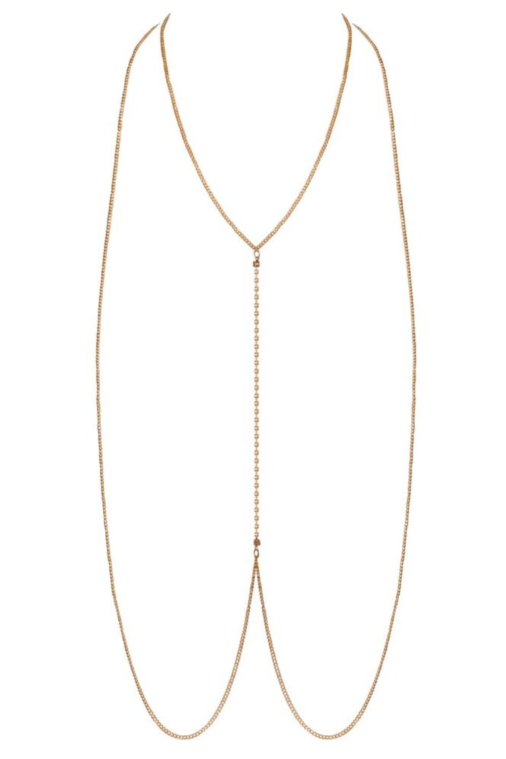 Chaîne de corps sexy dorée à ligne de strass