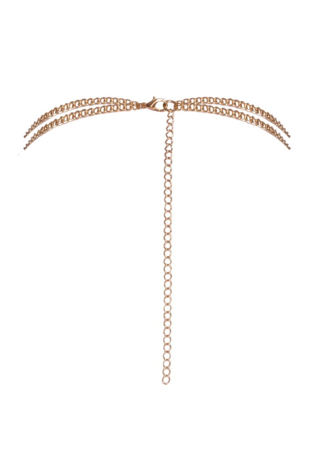 Chaîne de corps sexy dorée à ligne de strass