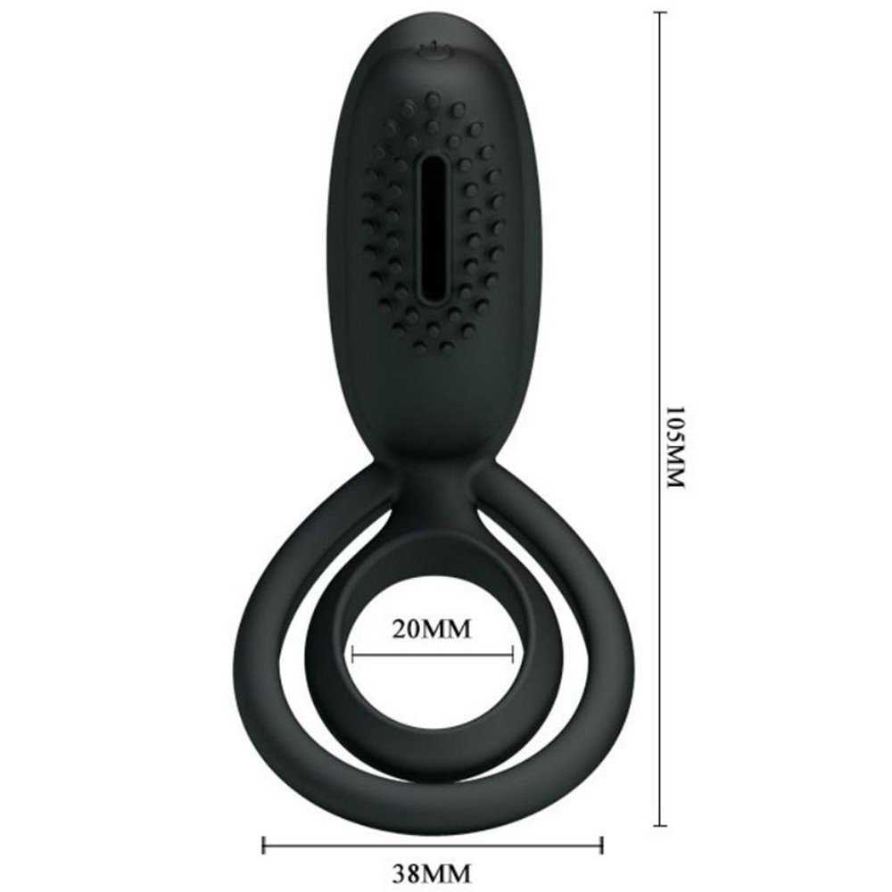 Cockring vibrant avec stimulateur clitoridien