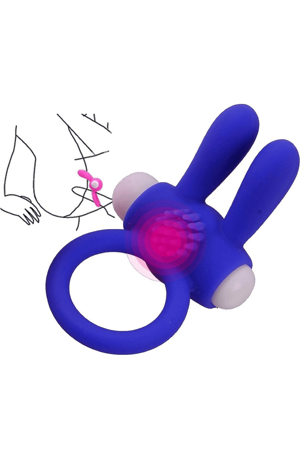 Cockring vibrant rabbit bleu