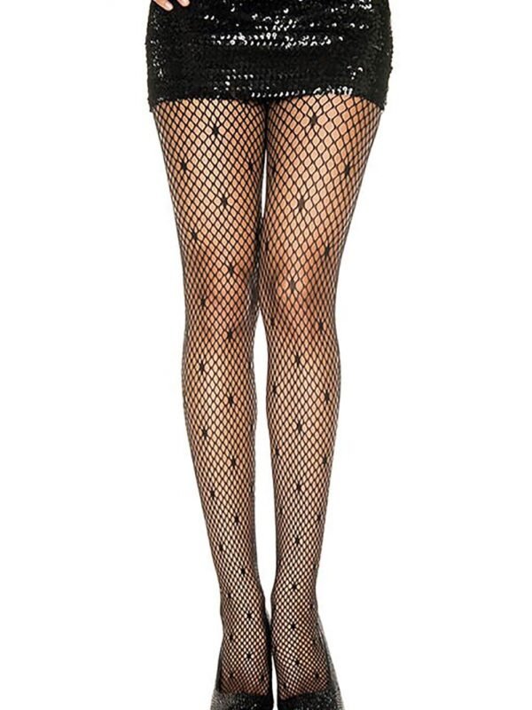 Collant fine résille mini losanges noir – Music Legs