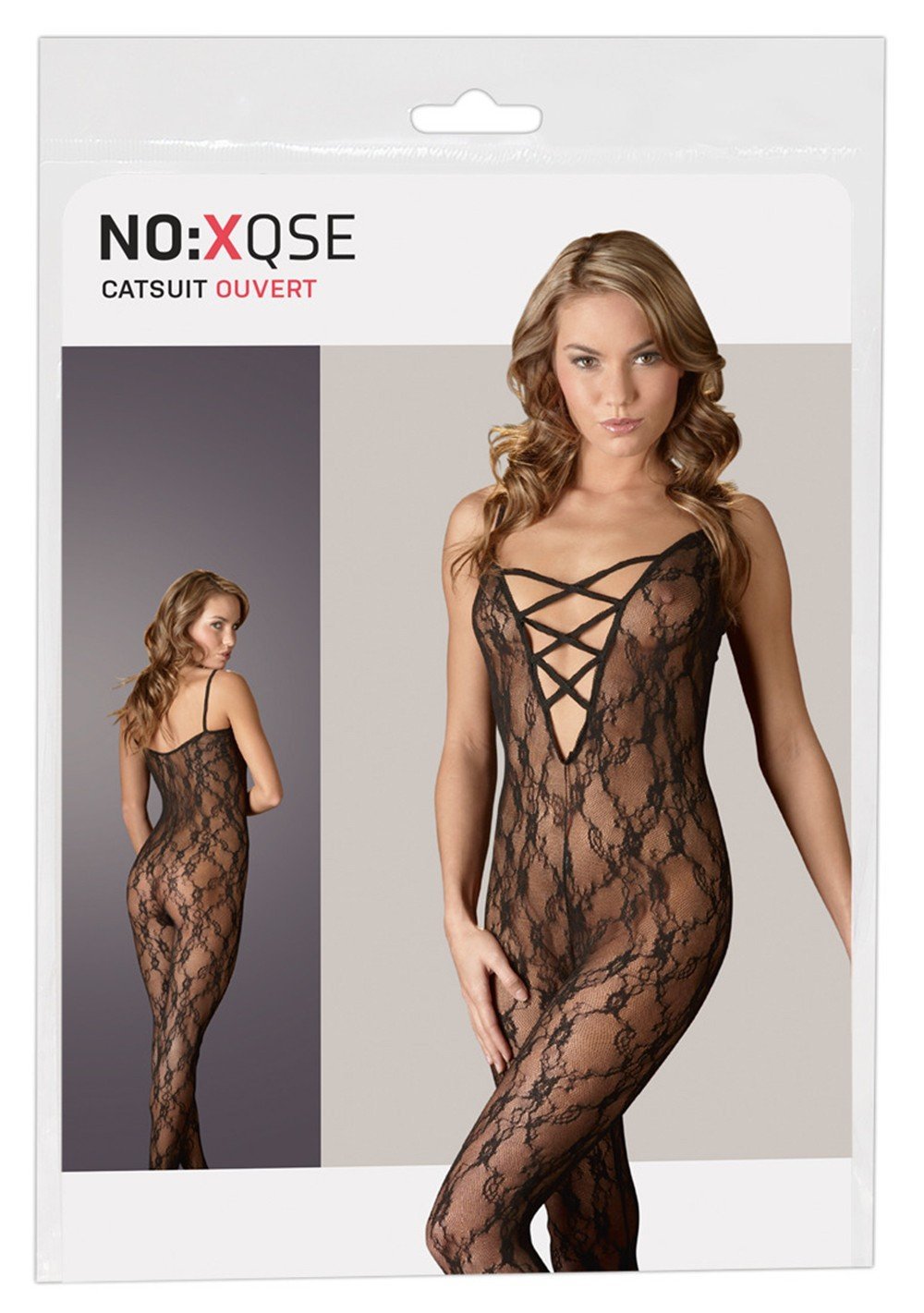 Combinaison dentelle noire à décolleté croisé – Cottelli