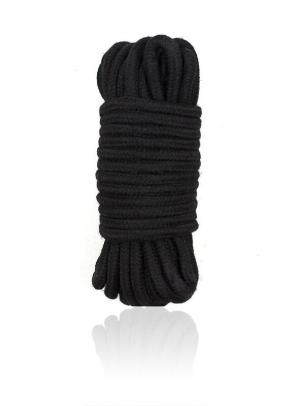 Corde de bondage en coton noire 10 m