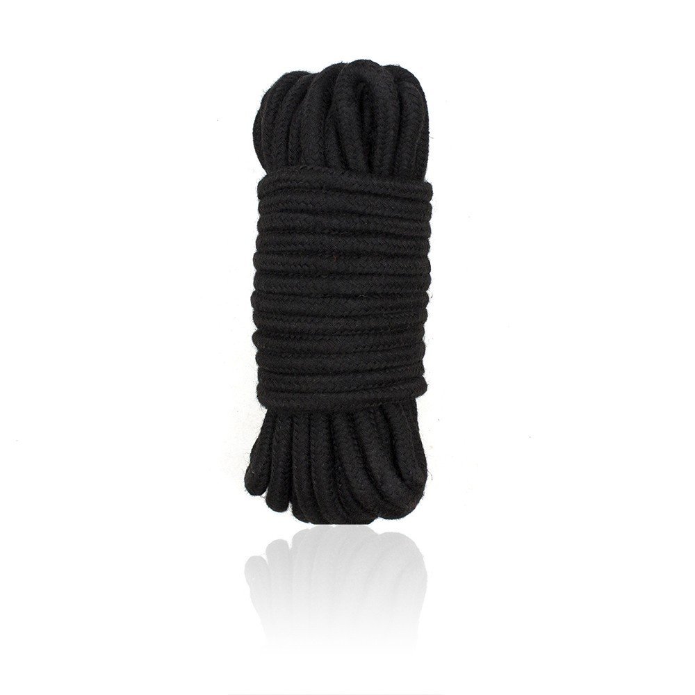 Corde de bondage en coton noire 10 m