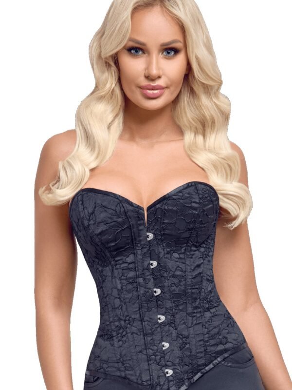 Corset bustier noir velouté à baleines, dos lacé – Cottelli