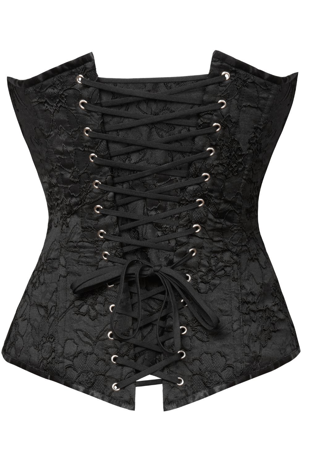 Corset bustier noir velouté à baleines, dos lacé – Cottelli