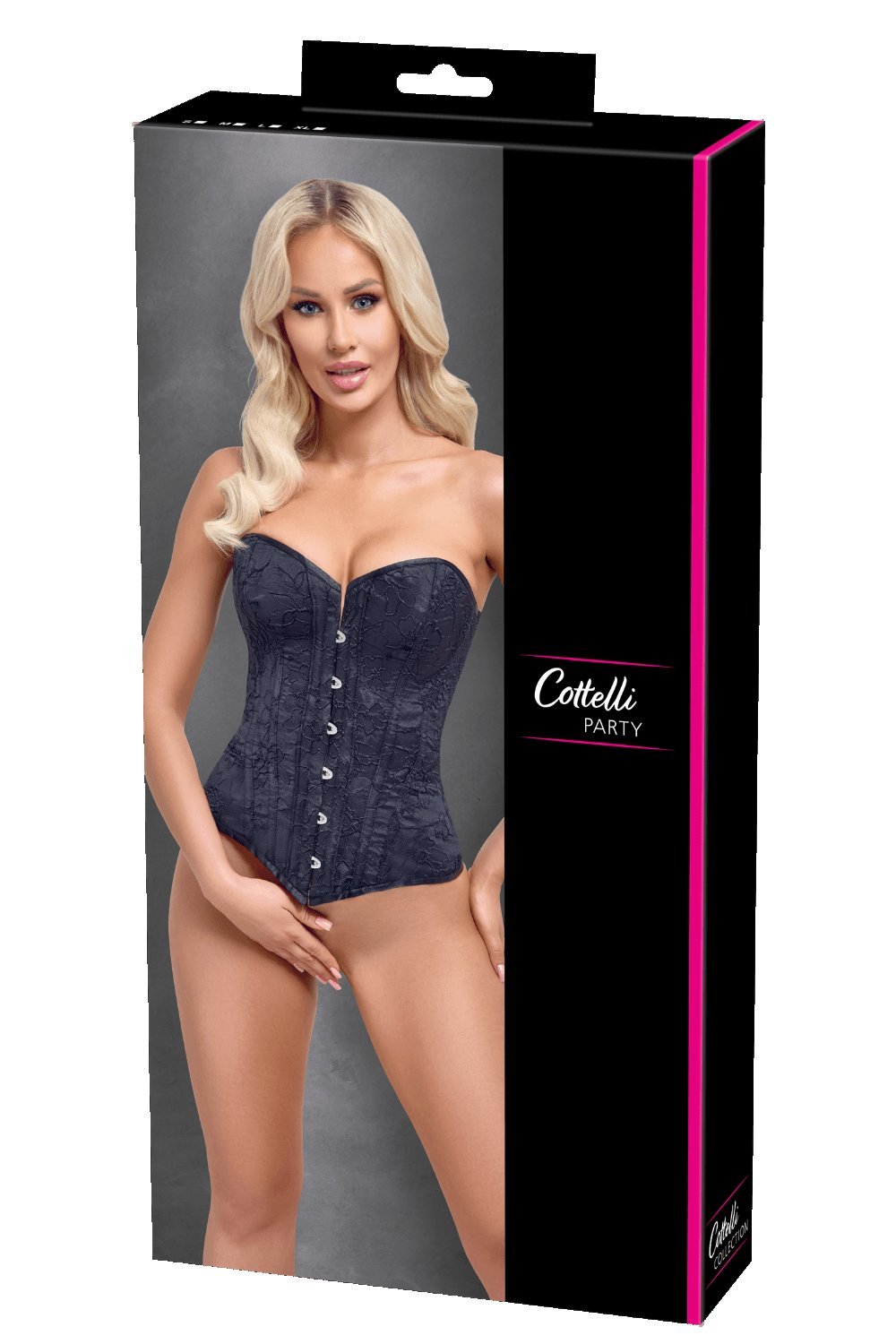 Corset bustier noir velouté à baleines, dos lacé – Cottelli