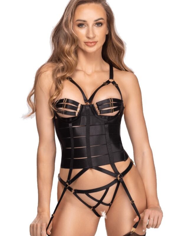 Corset harnais porte-jarretelles et string – Cottelli