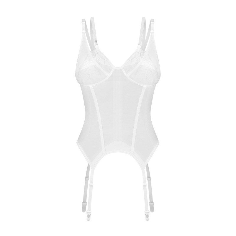 Corset sexy blanc en dentelle grande taille