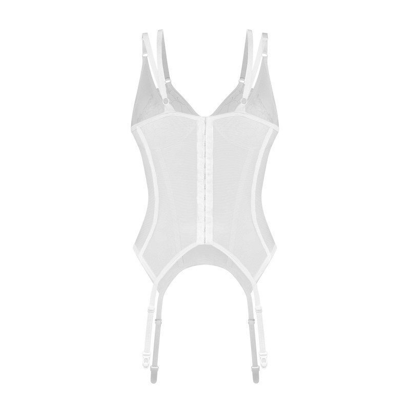 Corset sexy blanc en dentelle grande taille