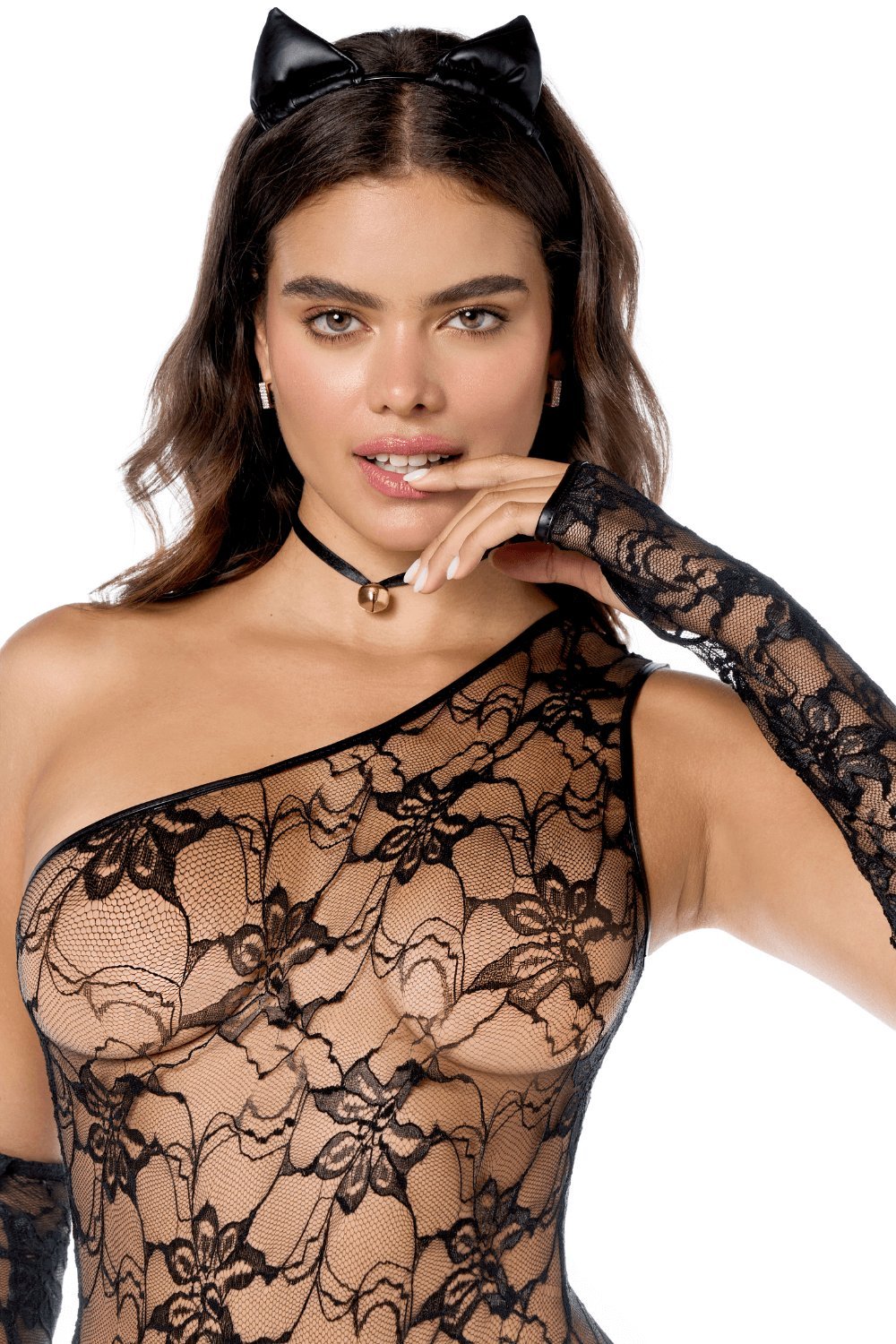 Déguisement de chatte sexy en dentelle