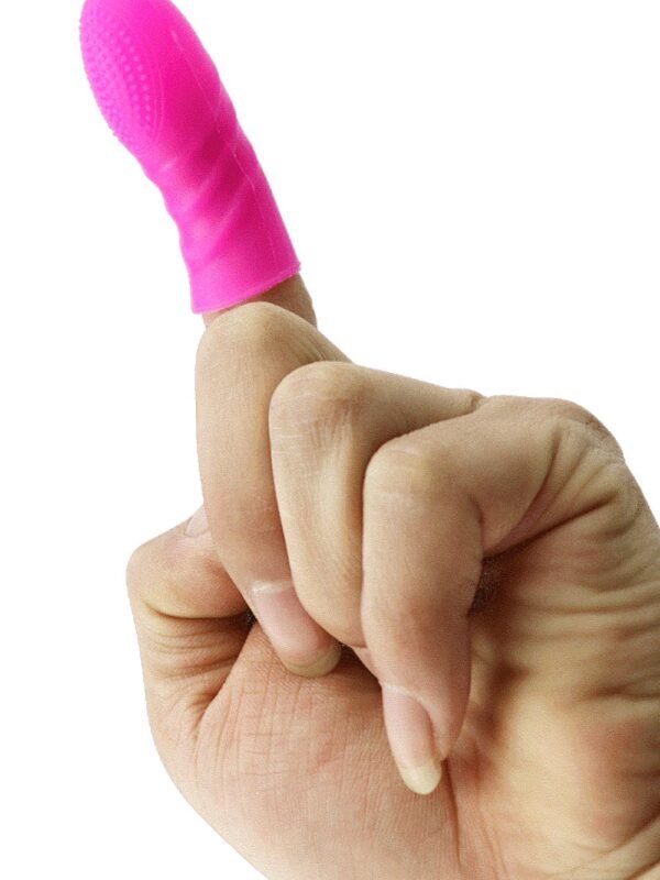 Doigtier à picots en silicone rose