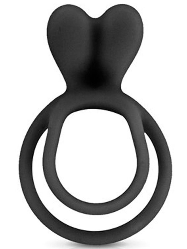 Double anneau pénien avec stimulateur noir