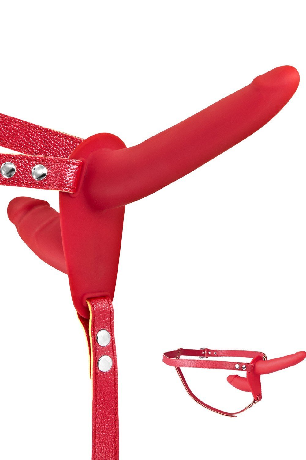 Double gode-ceinture rouge