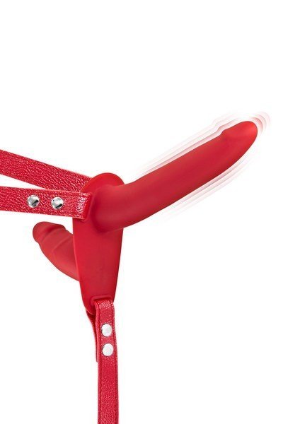 Double gode ceinture vibrant rouge