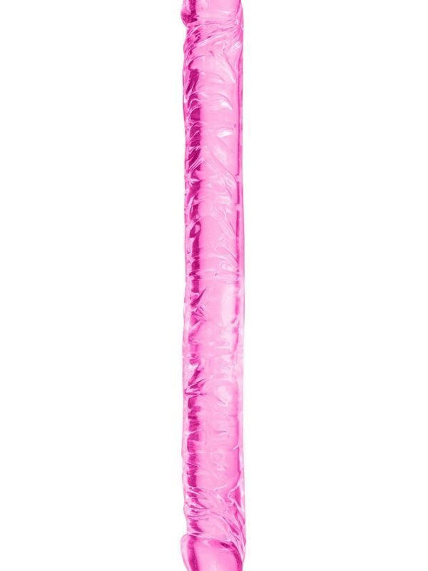 Double gode jelly 34 cm rose