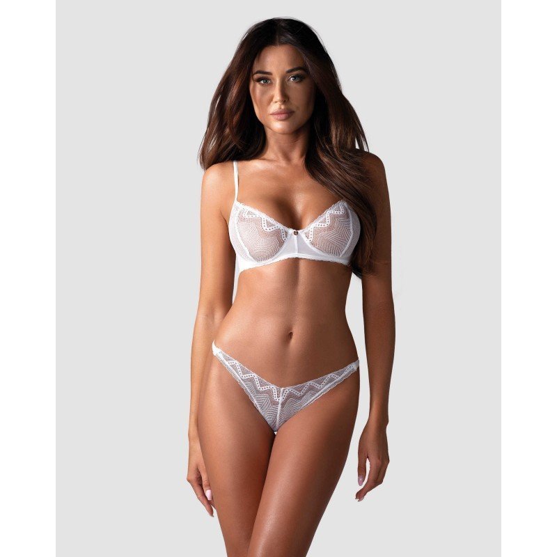 Ensemble Alissium blanc dentelle géométrique – Obsessive