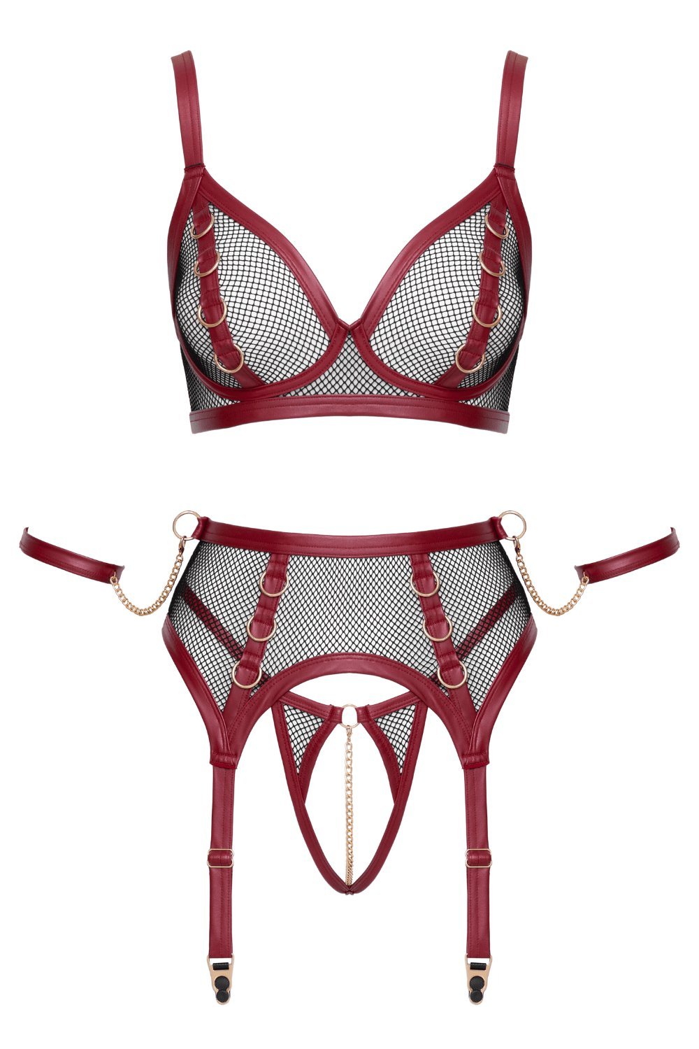 Ensemble jarretelles bondage et menottes – Cottelli