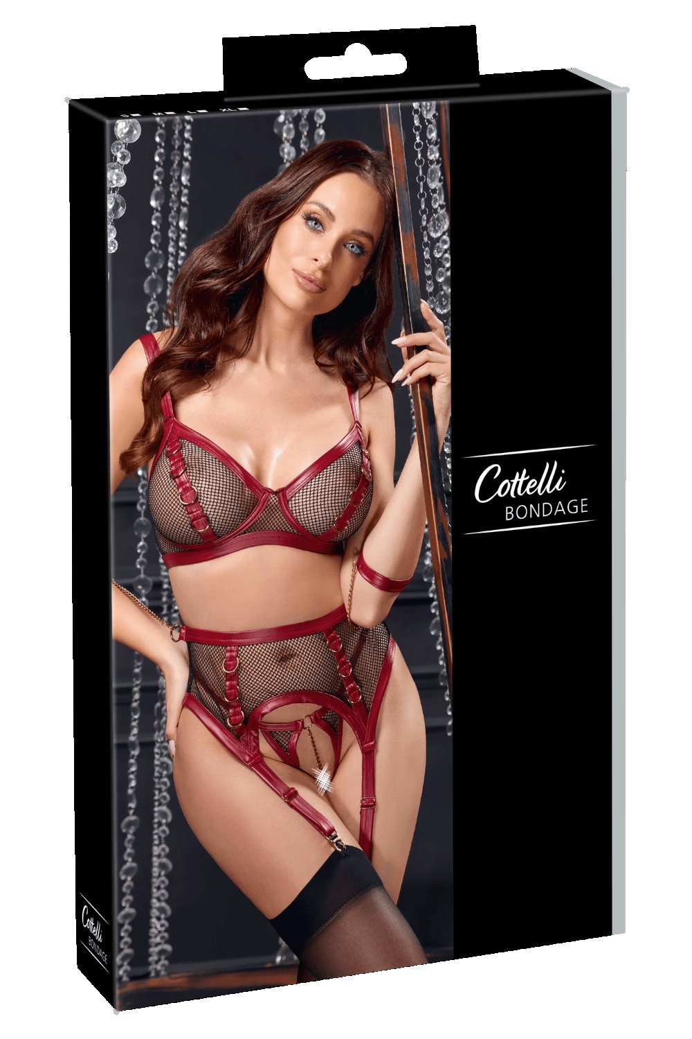 Ensemble jarretelles bondage et menottes – Cottelli