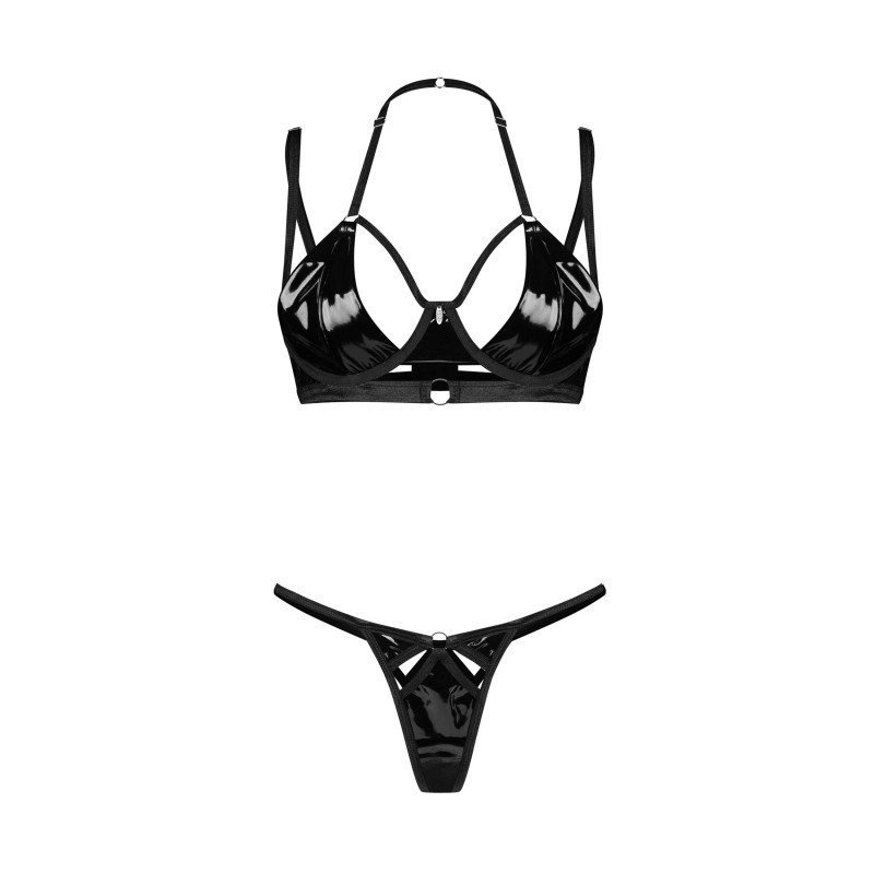 Ensemble Keira Lise noir effet latex – Obsessive