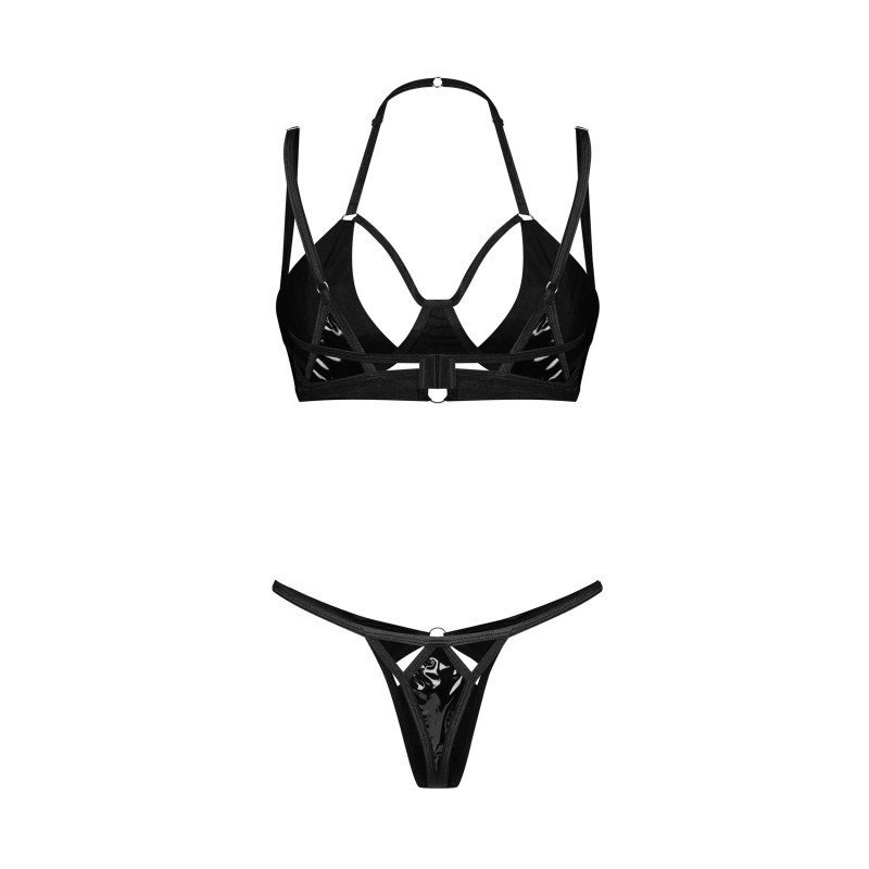 Ensemble Keira Lise noir effet latex – Obsessive