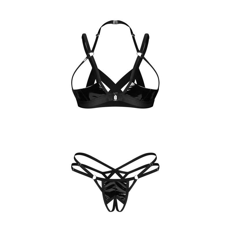 Ensemble ouvert effet latex noir Keira Lise – Obsessive