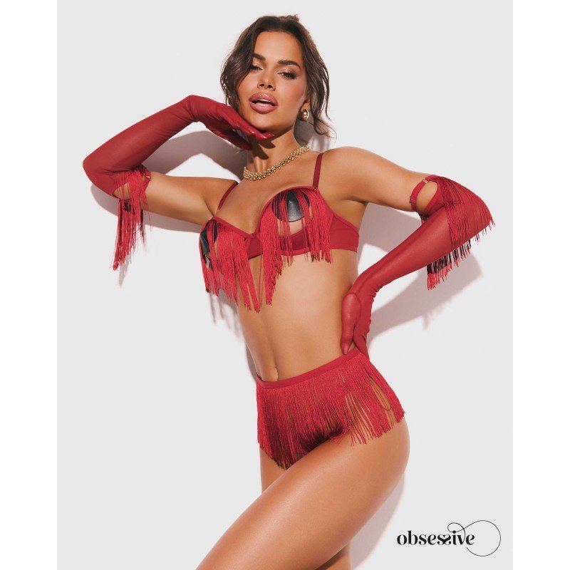 Ensemble ouvert Rossay 4 pièces à pompons – Obsessive