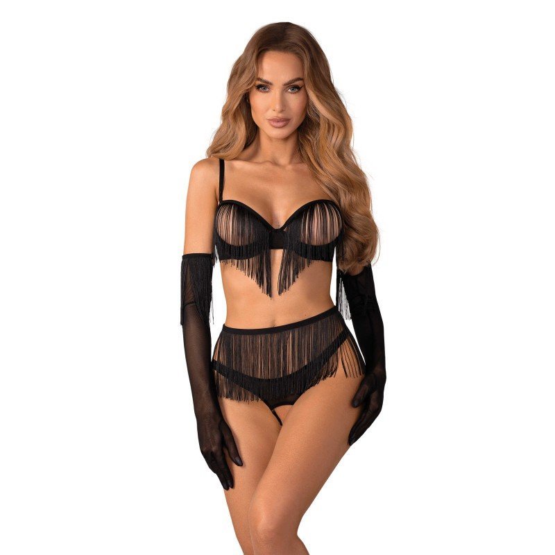 Ensemble ouvert Rossay 4 pièces à pompons – Obsessive
