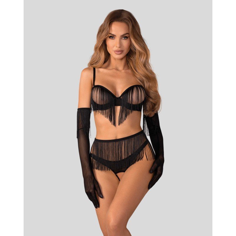 Ensemble ouvert Rossay 4 pièces à pompons – Obsessive